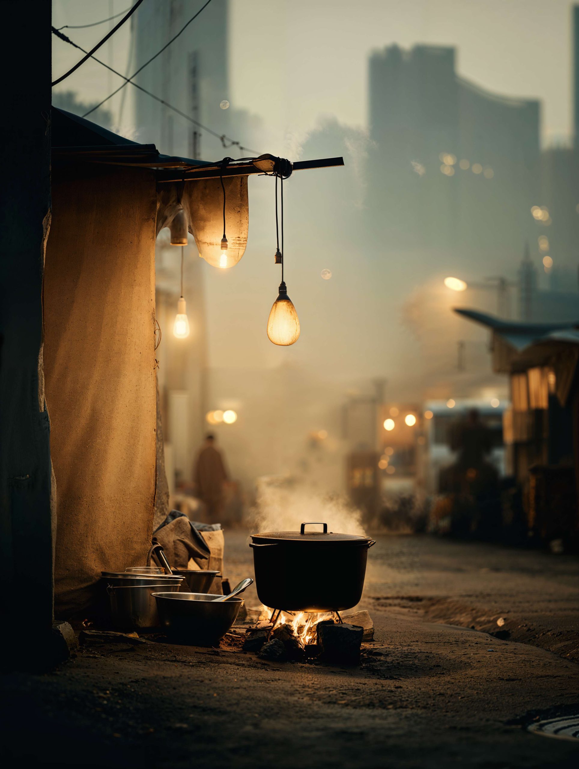 City fires 2 in the series 'Echoes from Tomorrow' by Rein Willem Gloudemans, view on a future city. All rights reserved ©Rein-Willem Gloudemans