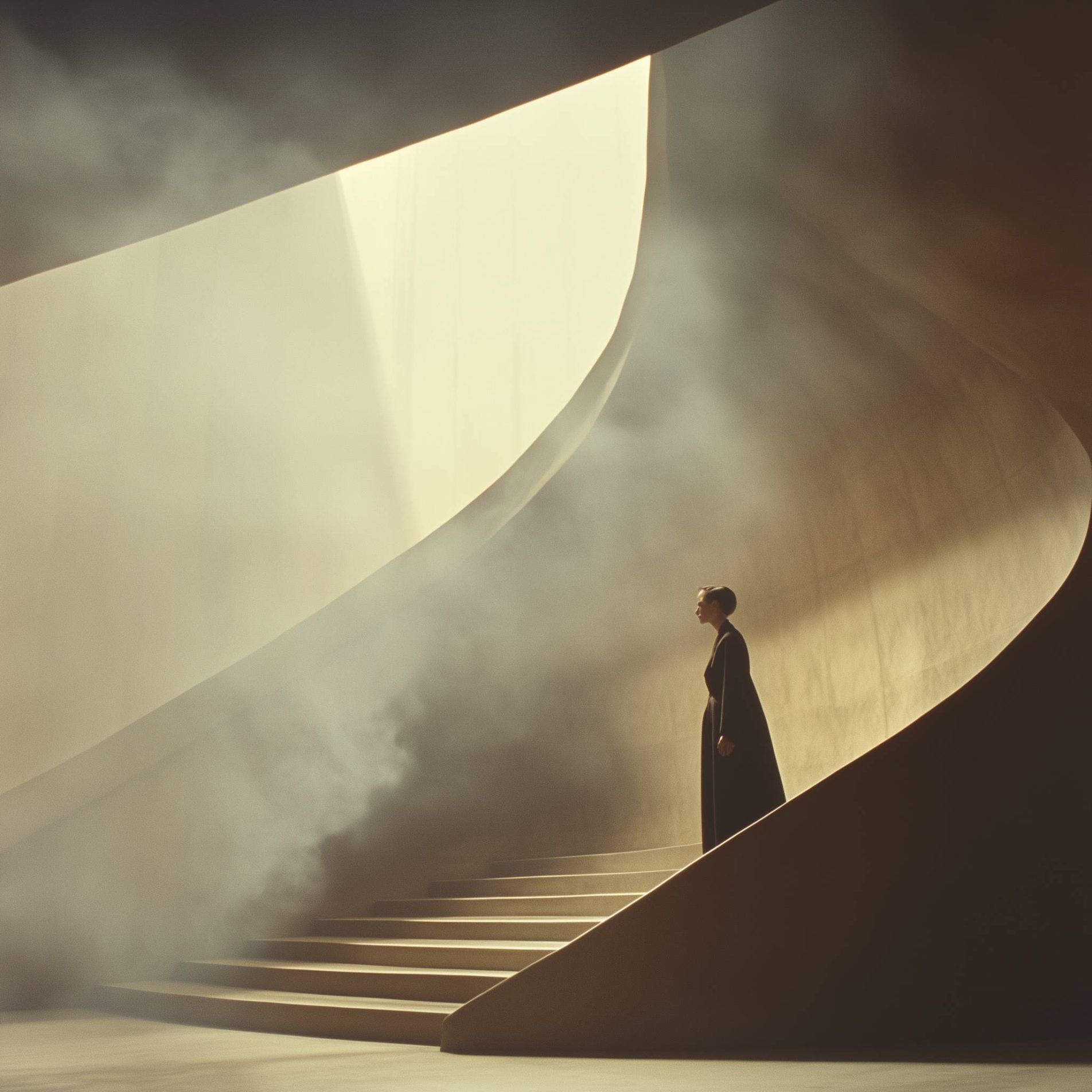 Artwork "Stairs" is printed on Hahnemühle Photorag Ultra smooth and comes in a wooden handmade frame. From the series 'Echoes from Tomorrow'. All rights reserved ©Rein-Willem Gloudemans