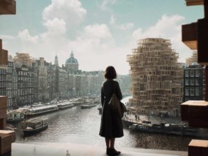 Looking over the City is printed on Hahnemühle Baryta FineArt paper, comes in a wooden handmade frame. From the series 'Echoes from Tomorrow'. All rights reserved ©Rein-Willem Gloudemans