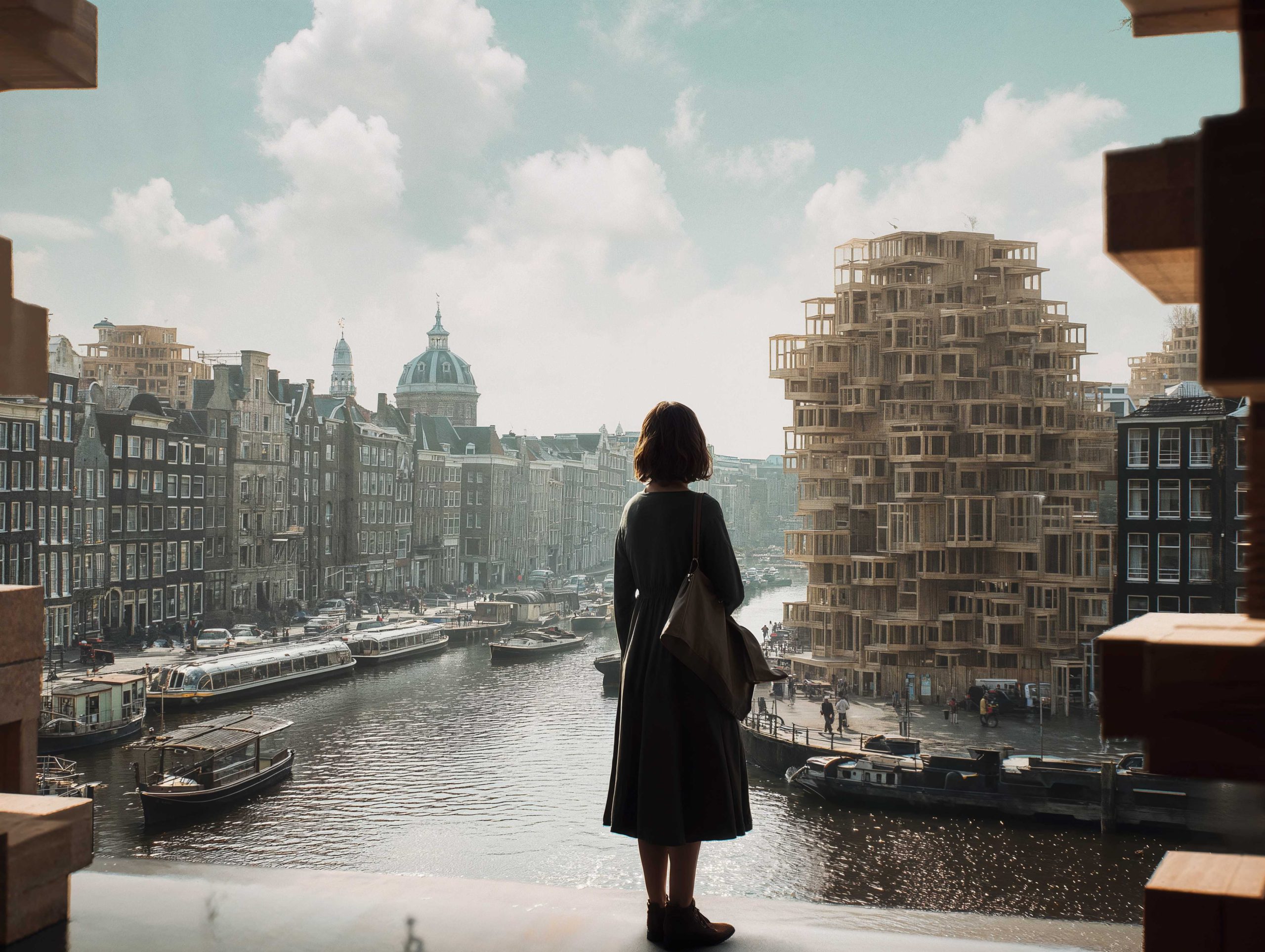 Looking over the City is printed on Hahnemühle Baryta FineArt paper, comes in a wooden handmade frame. From the series 'Echoes from Tomorrow'. All rights reserved ©Rein-Willem Gloudemans